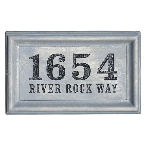 QualArc CCAB-REC-AG 18 in. Engraved Rectangle Cast Concrete Address Block in Antique Gray Color