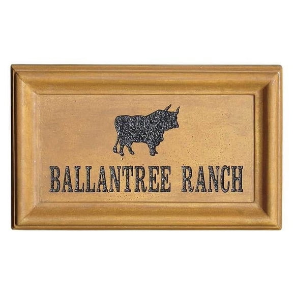 Engraved Rectangle Cast Concrete Address Block in Burnt Tuscan Color