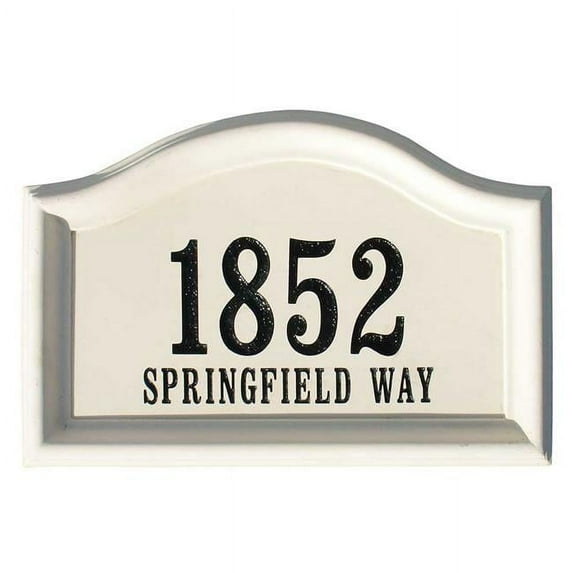 QualArc CCAB-ARC-CRM 20 in. Engraved Arch Cast Concrete Address Block in Cream Color