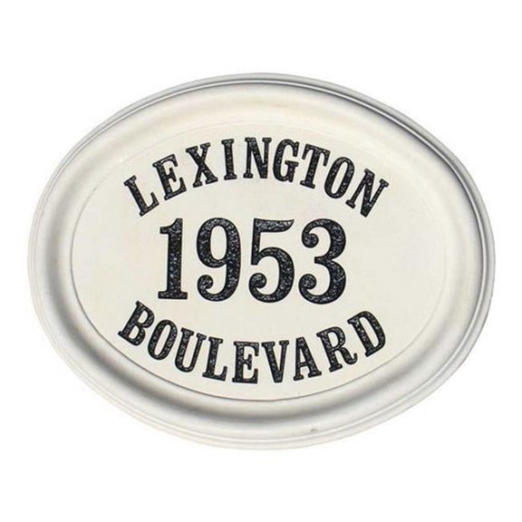 QualArc CCAB-OVL-BT 20 in. Engraved Oval Cast Concrete Address Block in Burnt Tuscan Color
