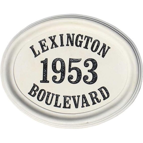 Qualarc, Inc. Engraved Oval (Travertine Style) Cast Concrete Address Block in Antique Gray Color CCAB-OVL-TRAV-AG