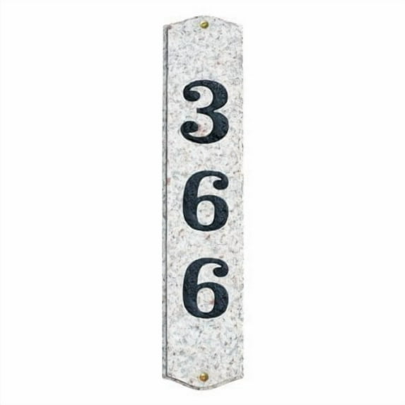 Wexford Vertical "Quartzite Stone Color" Solid Granite Address Plaque
