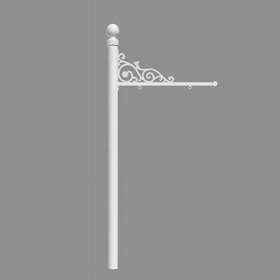 Prestige Real Estate Sign System with Ball Finial & Fluted Base in White color