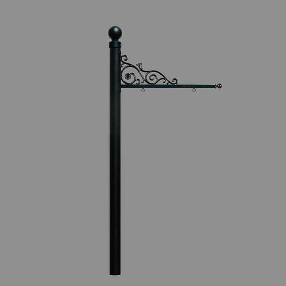 QualArc REPST-004-BL 5 in. Prestige Real Estate Sign System with Ball Finial, No Base - Black Color
