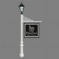QualArc Lewiston Post System Only With Bayview Solar Lamp, Support Bracket And Fluted Base - White - Outdoor Post Lights