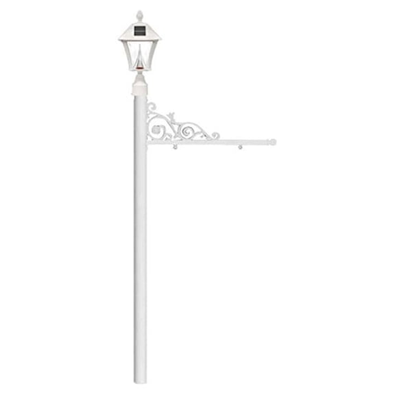 QualArc REPST-000-WHT-SL 5 in. Prestige Real Estate Sign System with Bayview Solar Lamp, No Base - White Color