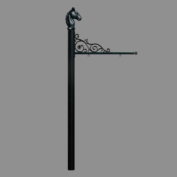 Prestige Real Estate Sign System with Horsehead Finial, NO BASE in Black color