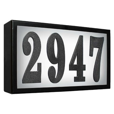 QualArc SRST-AB60-LED-BLK 6 in. Serrano Standard Lighted Address Plaque with LED Lights Do It Yourself Kit - Black Frame Color