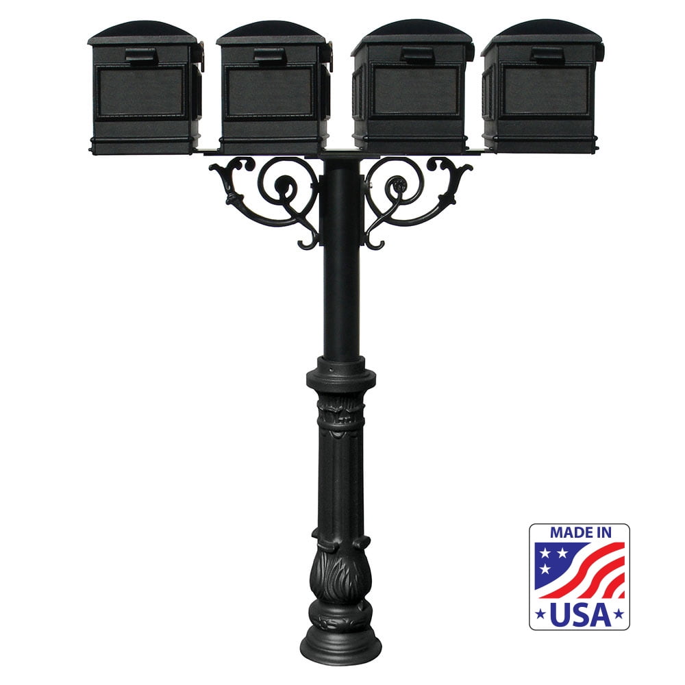 Mailbox Post Support QualArc HPWS4-US-700-LM 6 in. The Hanford QUAD Mailbox Post System with ...