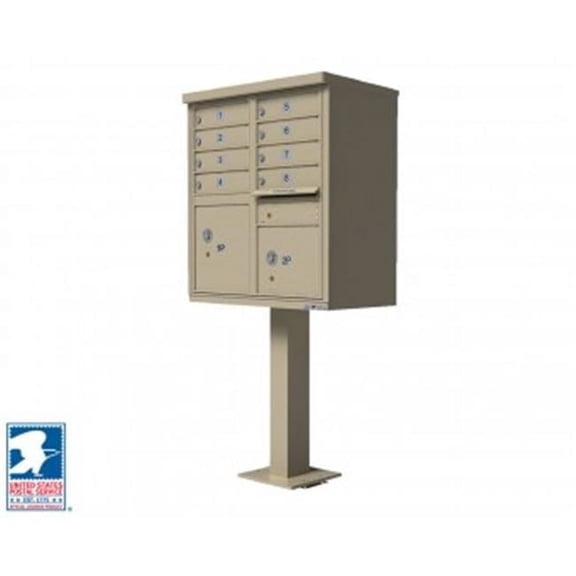 QualArc 72 x 42 x 30 in. 1570 8 Door Cluster Box Unit for Tall Pedestal Stucco Columns, Sandstone