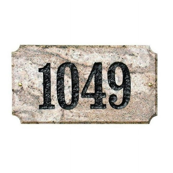 QualArc EXE-4702-FC 9 in. Executive Cut Corner Rectangle Five Color Natural Stone Color Solid Granite Address Plaque