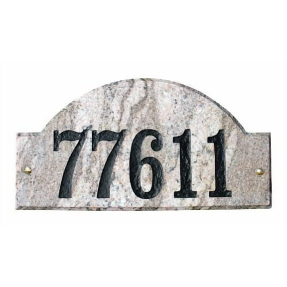 Ridgecrest Arch "Five Color Natural Stone Color" Solid Granite Address Plaque