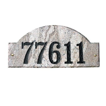 QualArc RID-4703-FC 9 in. Ridgecrest Arch Five Color Natural Stone Color Solid Granite Address Plaque