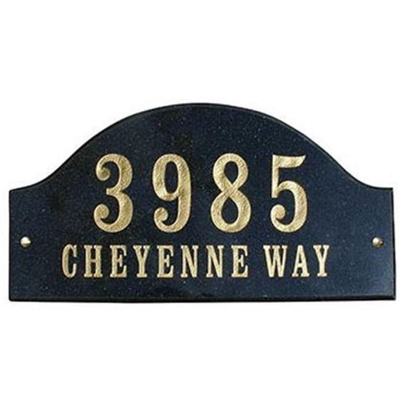 QualArc RID-4703-SL 9 in. Ridgecrest Arch Slate Stone Color Solid Granite Address Plaque