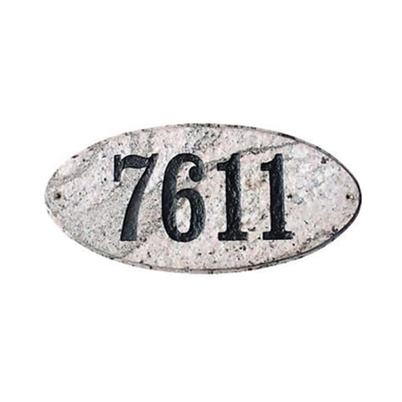 QualArc ROC-4701-AL 9 in. Rockport Oval in Autumn Leaf Natural Stone Color Solid Granite Address Plaque