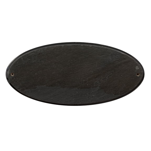 QualArc ROC-4701-SL 9 in. Rockport Oval in Slate Stone Color Solid Granite Address Plaque