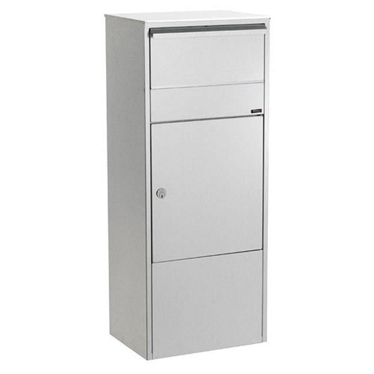 QualArc  Allux 800 Galvanized Steel Locking Mail Parcel Box - Grey - 15-3/8 x 37-3/4 x 11 in.