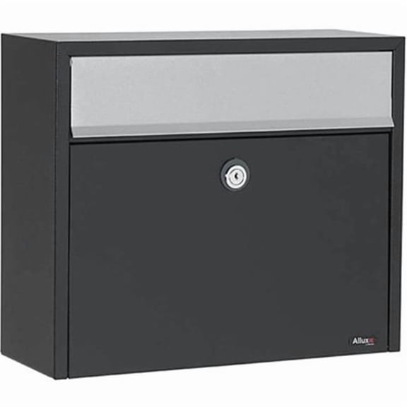QualArc Allux LT150 Galvanized Steel Wall Mounted Locking Mailbox, Black & Gray