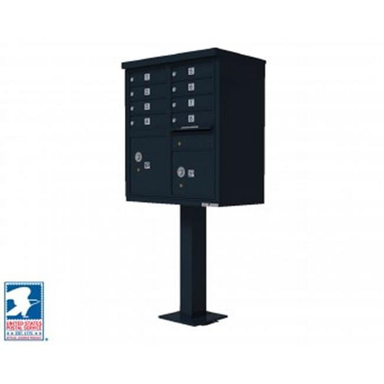 Elegant Black Stucco Pedestal Mail Center Column, 72"x42"