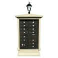 thumbnail image 1 of QualArc EVMC-SHRT-SS-SL 70 x 42 x 30 in. Estateview Stucco Cluster Box Unit Mailbox Center Column & Short Pedestal with Bayview Solar Lamp, Sandstone, 1 of 3