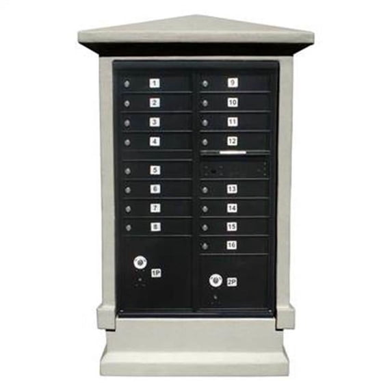 QualArc EVMC-SHRT-NP 70 x 42 x 30 in. Estateview Stucco Cluster Box Unit Mailbox Center Column with Short Pedestal, Non Painted