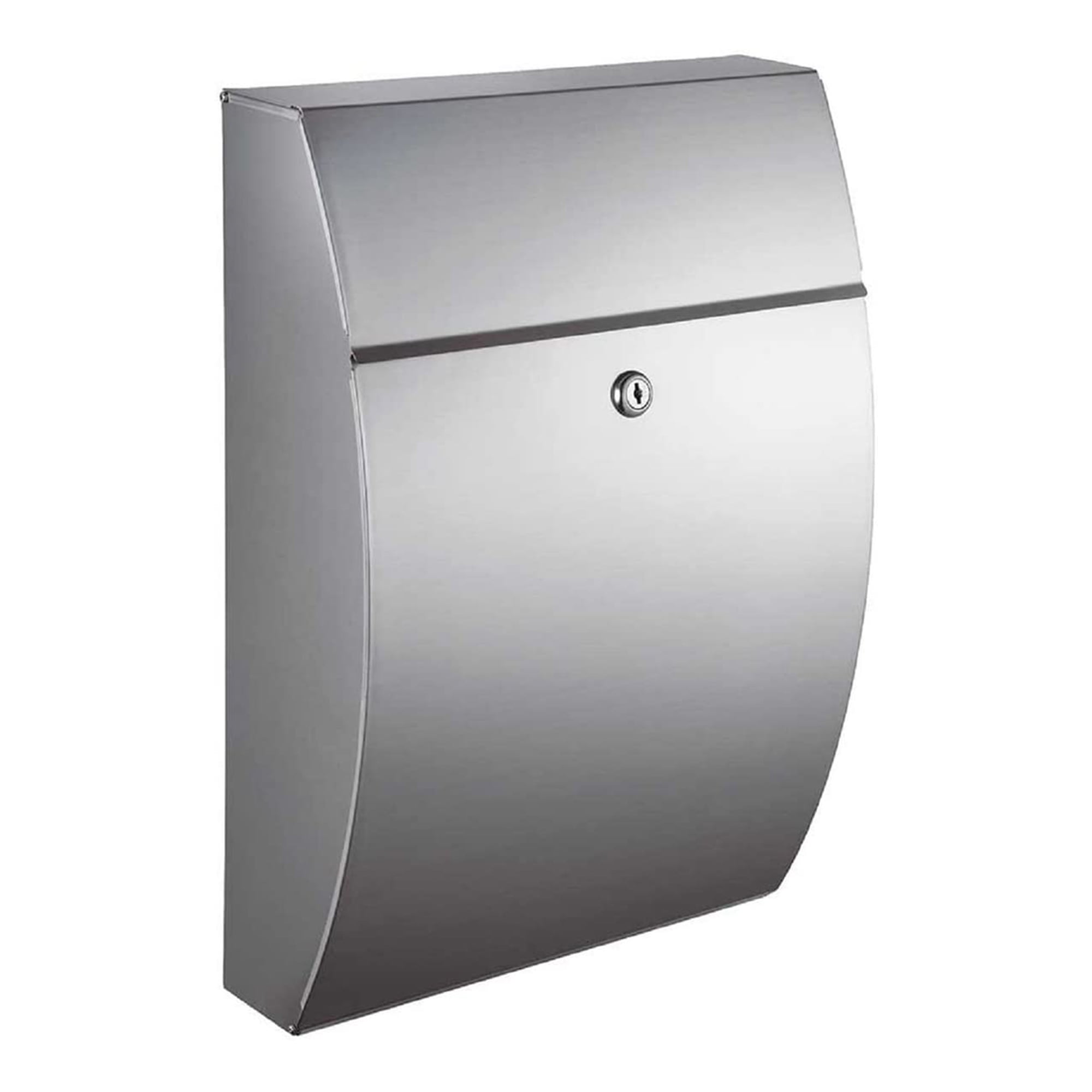 Glacial Silver Stainless Steel Lockable Wall Mount Mailbox
