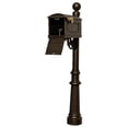 thumbnail image 1 of Lewiston Equine Mailbox Post System with Locking Insert, fluted base, ball finial (No address plates or numbers) , Bronze, 1 of 1