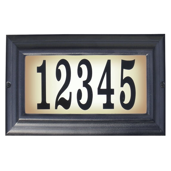 QualArc LTS-1300-BL 15 in. Edgewood Standard Lighted Address Plaque in Black Frame Color