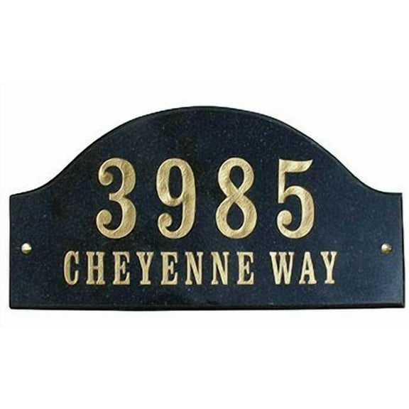 Ridgecrest Arch "Sand Granite Natural Stone Color" Solid Granite Address Plaque