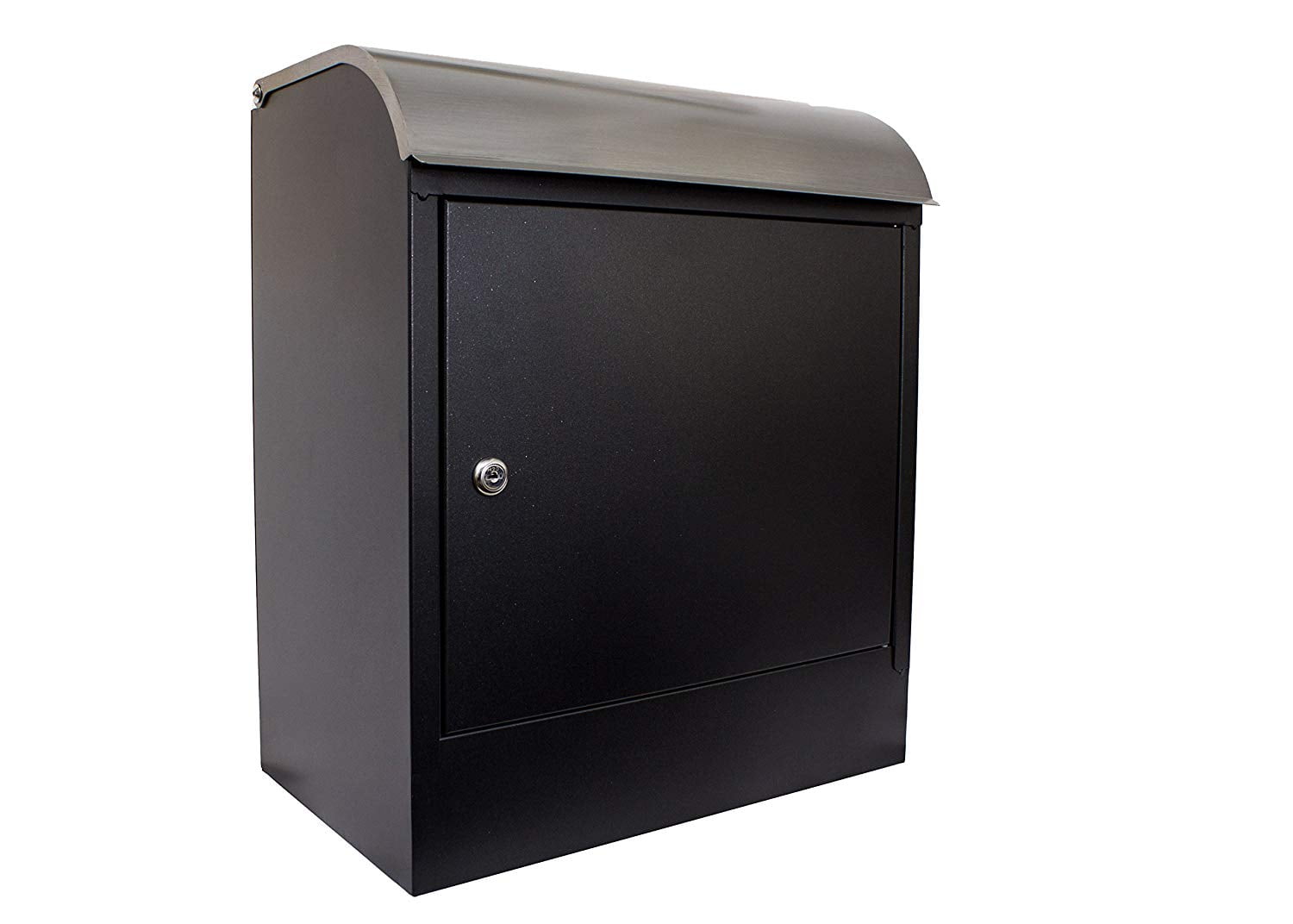 Selma locking mail & parcel box, black with stainless steel