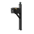 thumbnail image 1 of QualArc  Westhaven System with Lewiston Mailbox with No Base Large Ball Finial - Black, 1 of 8