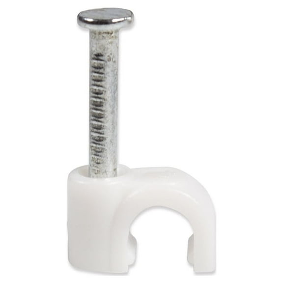 QualGear 4mm Cable Clips, White, 100 Pack, CC4-W-100-P