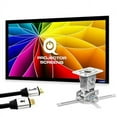 thumbnail image 1 of QualGear Projector Ceiling Mount Bundle with 110" Ultra White Fixed Frame Projector Screen & 25' HDMI Cable Hardware Mount (PRB-717–WHT-110W-25FT), 1 of 3