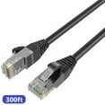 thumbnail image 1 of QualGear QG-CAT6R-CCA-300FT-BLK CAT 6 High Speed Internet and Ethernet Cable for Home and Office Use - 24 AWG, Up to 1 Gbps, 250MHz, Gold Plated Contacts, RJ45, CCA, Black - 300ft, 1 of 1