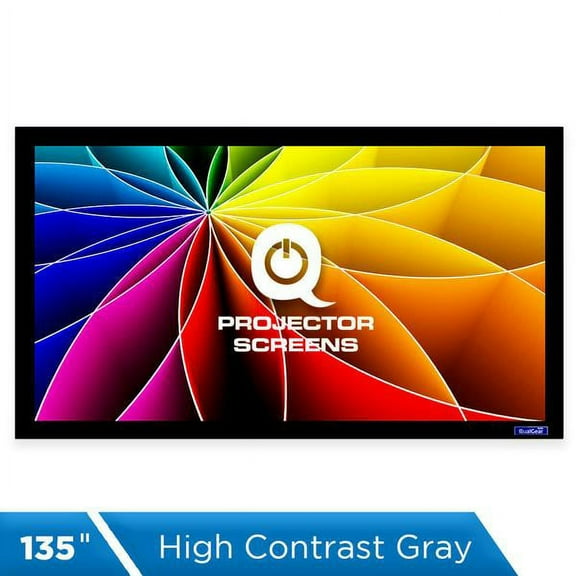 QualGear QG-PS-FF6-169-135-G 16:9 Fixed Frame Projector Screen, 135-Inch High Contrast Gray 0.9 Gain