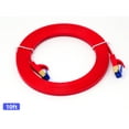 thumbnail image 1 of QualGear RJ45 Cat 7 Ethernet Patch Cable, 10Gpbs High-Speed Cable, 600MHz, Triple-Shielded, Flat, 10 Feet, Red, 1 of 2