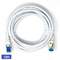 thumbnail image 1 of QualGear RJ45 Cat 7 Ethernet Patch Cable, 10Gpbs High-Speed Cable, 600MHz, Triple-Shielded, Round, 10 Feet, White, 1 of 4