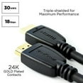 thumbnail image 1 of QualGear high speed hdmi 2.0 cable with ethernet (6 feet) - 100% ofc copper, 24k gold plated contacts, triple-shielded. supports 4k ultra hd, 3d, 18 gbps, audio return channel, 1 of 6