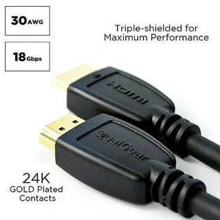 GE 4ft 4K HDMI 2.0 Cable with Built-in Ethernet, Gold-plated connectors,  48719