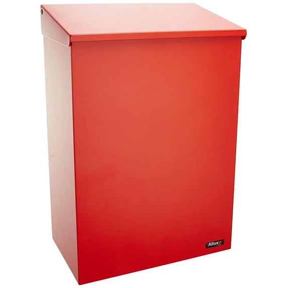 Qualarc ALX -100-RD Wall or Post Mount Top Load Galvanized Steel Mailbox, Red