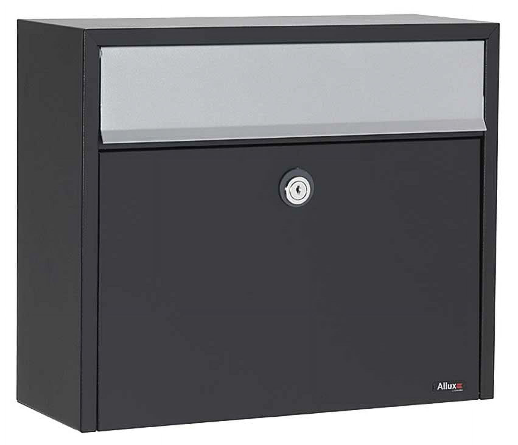 Small Black and Gray Lockable Steel Wall Mount Mailbox