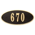thumbnail image 1 of Claremont Oval Cast Aluminum Black With Gold Border Address Plaque, 1 of 2