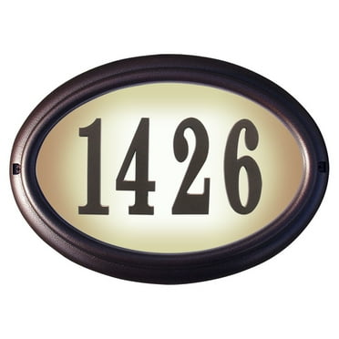 QualArc LTO-1302-AC 15 in. Edgewood Oval Lighted Address Plaque in Antique Copper Frame Color