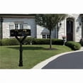 thumbnail image 1 of Qualarc PENPST2-700-LM Penfield Twin Mailbox Post System, Decorative Ornate Base with 2 Lewiston Mailboxes - Black, 1 of 1