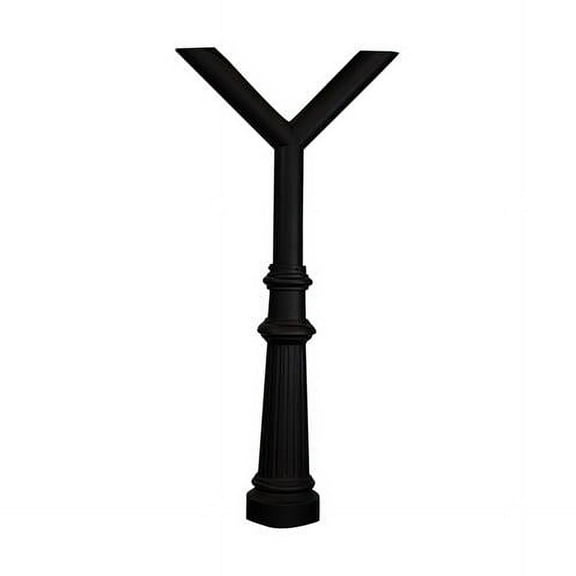 Qualarc PENPST2-800 Penfield Twin Mailbox Post Only with Fluted Base 8 - Black