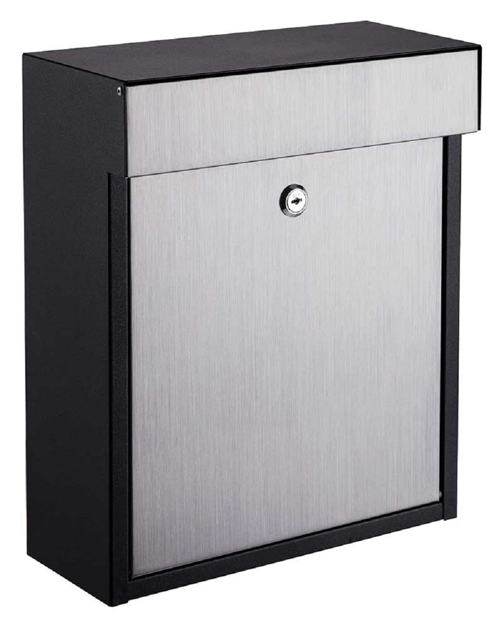 Woodlake Black and Silver Locking Wall Mounted Mailbox