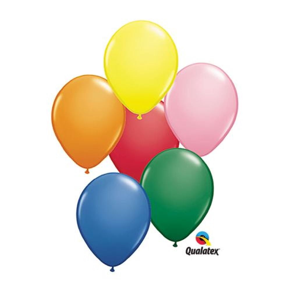 Burton & Burton 11" Standard Asst Qualatex Balloons 100 Pack
