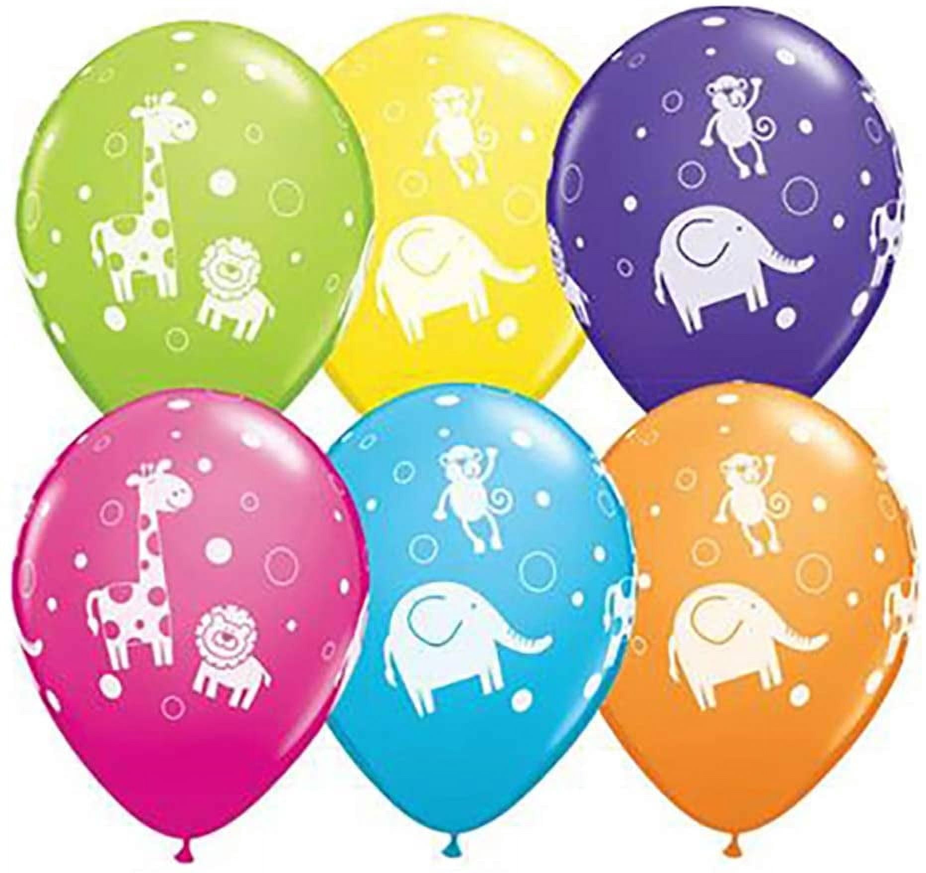 Qualatex 11" CUTE CUDDLY JUNGLE ANIMALS, Tropical