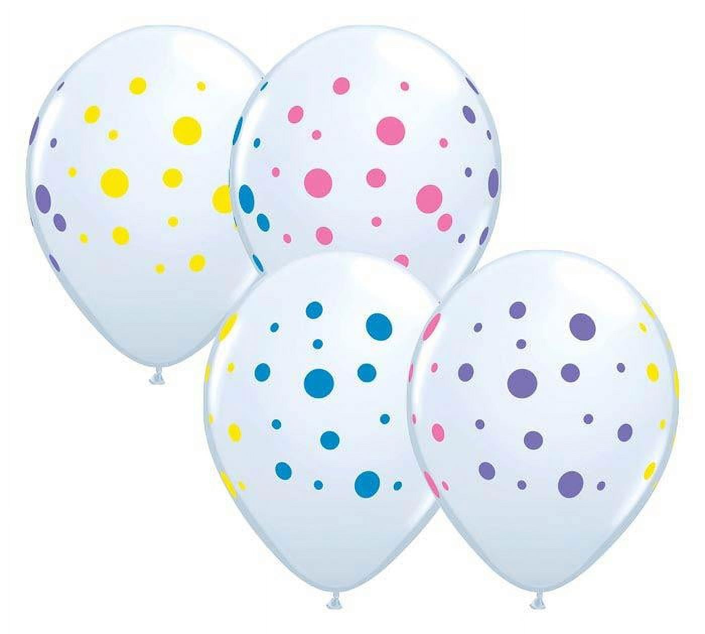 Qualatex - 11 Colorful Polka Dots Latex Balloons (50ct)