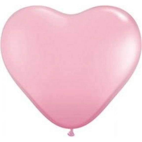 Qualatex 15" Pink Heart Latex Balloons - Pack of 5